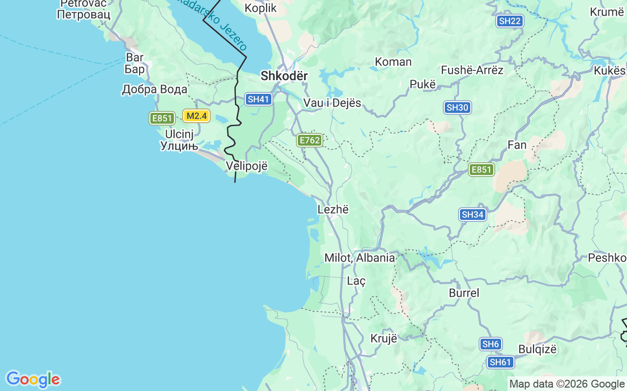 De locatie van Motorboot: Shengjin Port, Shëngjin