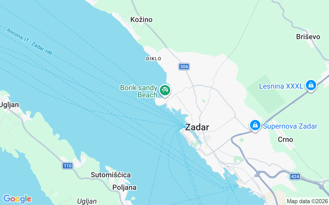 Emplacement du Semi-rigide: Marina Vitrenjak, Zadar