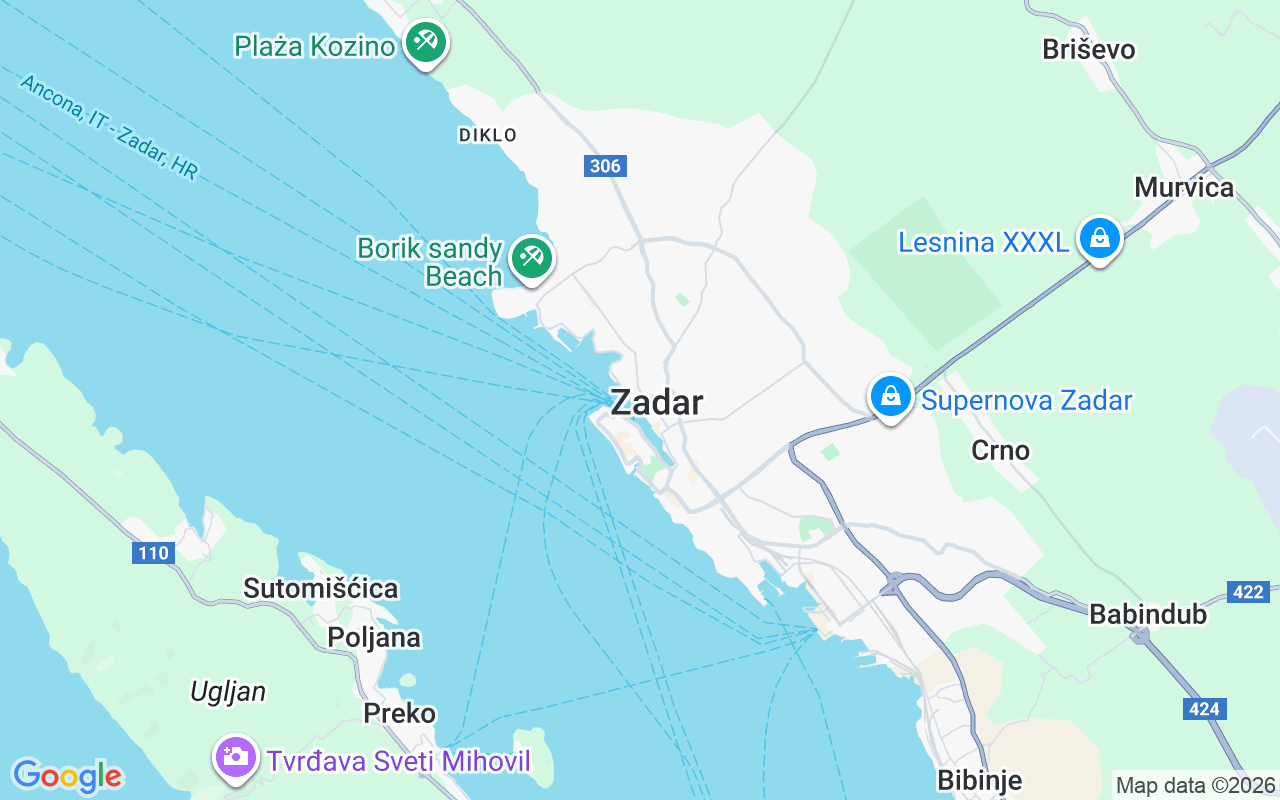 Plats för Motorbåt: Zadars Län, Kroatien