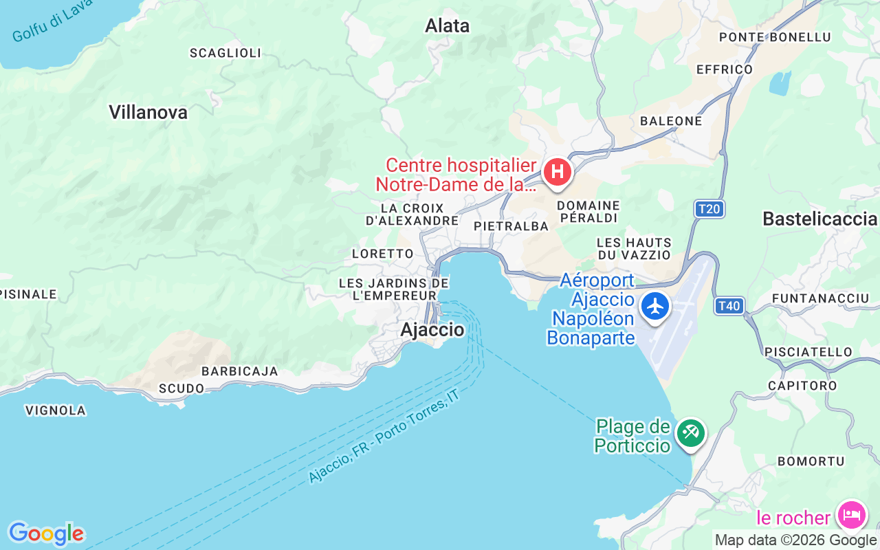De locatie van RIB: Port Charles Ornano, Ajaccio