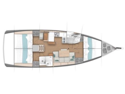 Sailboat  Sun Odyssey 440 Plano del barco