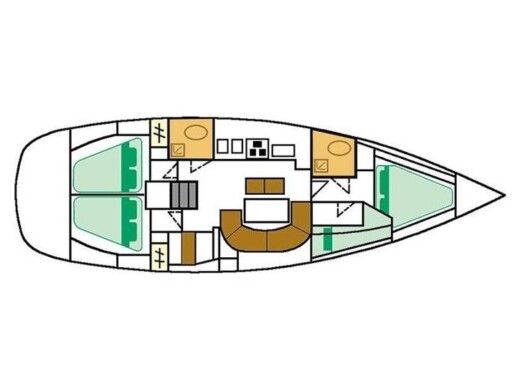 Sailboat  Oceanis 411 Clipper Plattegrond van de boot