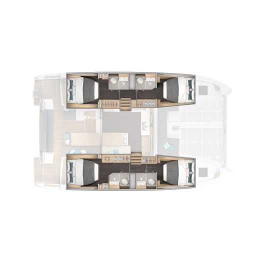 Catamaran  LAGOON 43 Plattegrond van de boot
