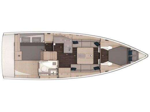 Sailboat Dufour 37 Plattegrond van de boot