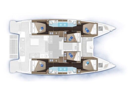 Catamaran  Lagoon 51 Iconic  Plattegrond van de boot