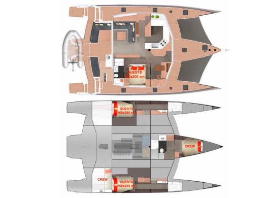 Sailboat NEEL Trimaran NEEL 51 Plan du bateau