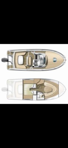 Motorboat Beneteau Flyer sundeck 8.5 Plattegrond van de boot