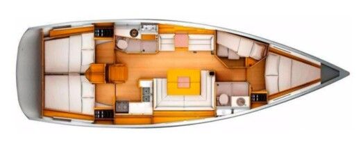Sailboat Jeanneau Sun Odyssey 439 Boot Grundriss