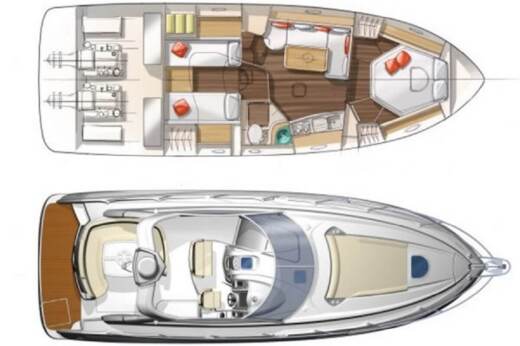 Motorboat Beneteau Monte Carlo 37 open boat plan