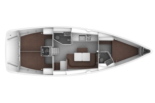 Sailboat BAVARIA 41 CRUISER Plattegrond van de boot