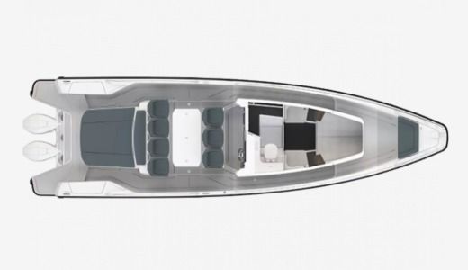 Motorboat Axopar 36ST Sun Top Boat layout