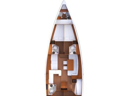 Sailboat JEANNEAU 53 Plattegrond van de boot