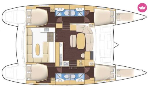 Catamaran Lagoon Lagoon 440 Boot Grundriss