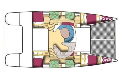 Catamaran Fountaine Pajot Bahia 46 Plan du bateau