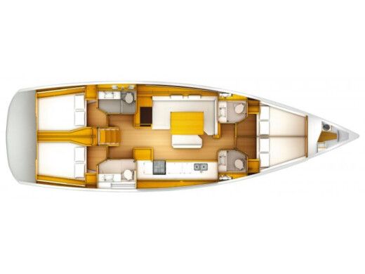 Sailboat Jeanneau Sun Odyssey 519 - 4 cabins Plattegrond van de boot