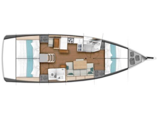 Sailboat JEANNEAU SUN ODYSSEY 440 boat plan