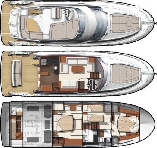 Motor Yacht Prestige 500 Fly Plattegrond van de boot