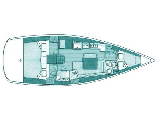 Sailboat BENETEAU OCEANIS 40 Plattegrond van de boot