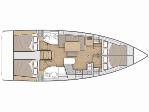 Sailboat  Beneteau Oceanis 40.1 Boat layout