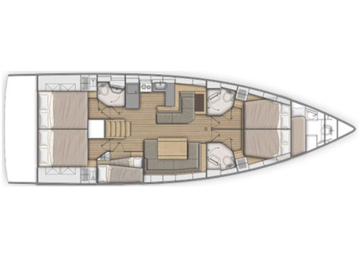 Sailboat Beneteau Oceanis 51.1 Plattegrond van de boot