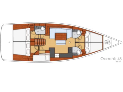 Sailboat BENETEAU OCEANIS 48 Σχέδιο κάτοψης σκάφους