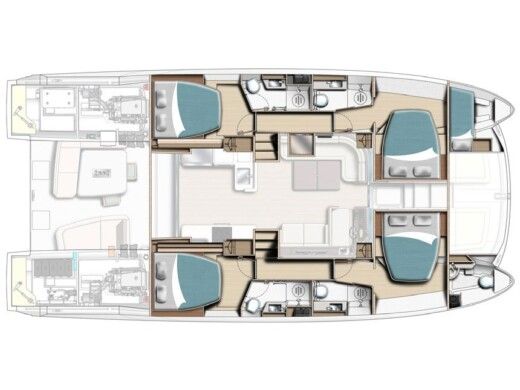 Sailboat  Leopard 53 PC Plattegrond van de boot