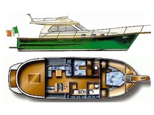 Motorboat SCIALLINO 40 Fly Boot Grundriss