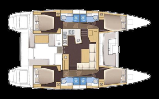 Catamaran Lagoon 450F Plattegrond van de boot