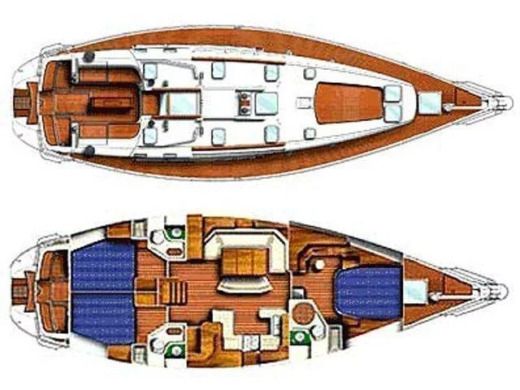 Sailboat Jeanneau Sun odyssey 52.2 Plano del barco
