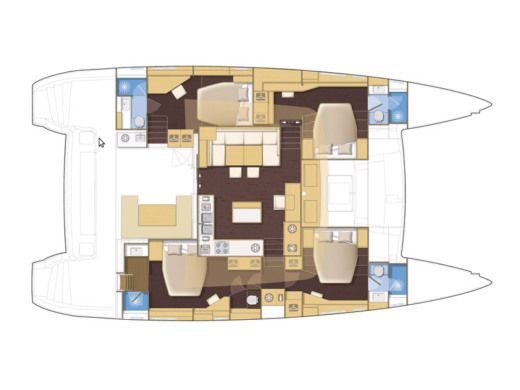 Catamaran  Lagoon 560 boat plan