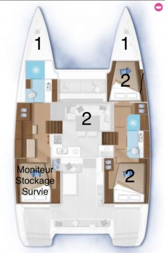 Catamaran Lagoon 40 Avec skipper Boat design plan