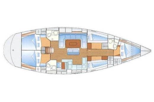 Sailboat Bavaria Cruiser 50 Plattegrond van de boot