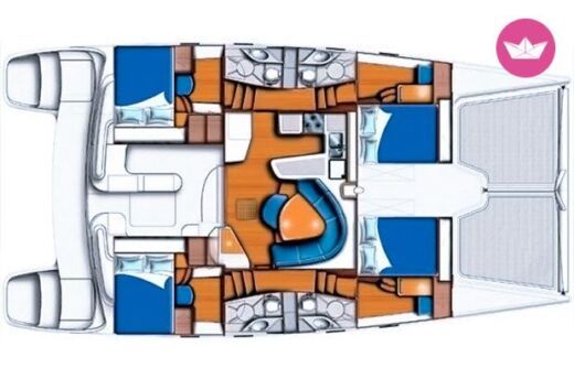 Catamaran Leopard 47 Boot Grundriss