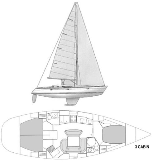 Sailboat Jeanneau Sun Odyssey 45.2 Planimetria della barca