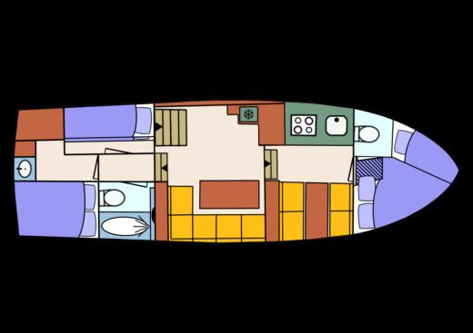 Houseboat Adrea Valk 1270 Plattegrond van de boot