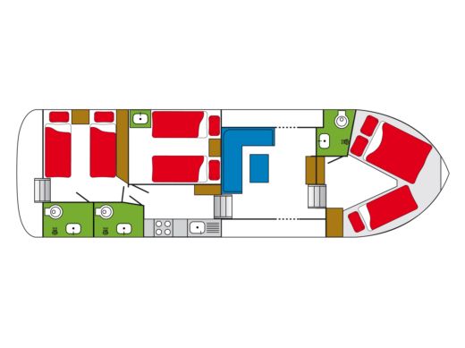 Houseboat Friesland Boating Kundum NL Kormoran 1260 boat plan