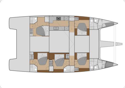 Catamaran Fountaine Pajot Samana 59 Boot Grundriss