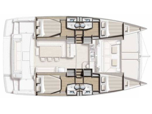 Catamaran Bali 4.1 Plattegrond van de boot