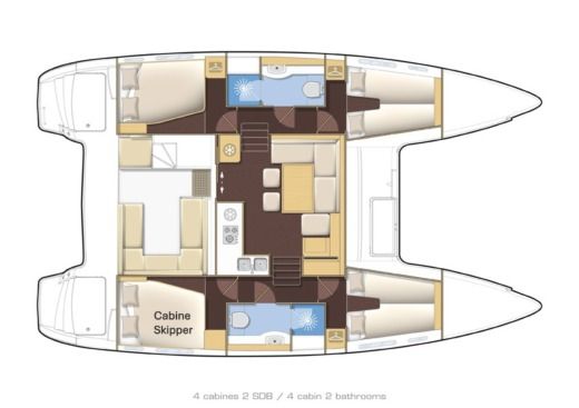 Catamaran Lagoon Lagoon 400 Plan du bateau