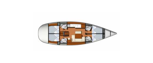 Sailboat Jeanneau Sun Odyssey 49i Performance Boot Grundriss
