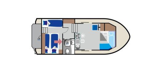 Houseboat Kormoran 940 Plan du bateau