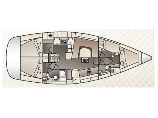 Sailboat ELAN 444 IMPRESSION Boot Grundriss