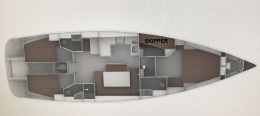 Sailboat Bavaria Cruiser 50 Planimetria della barca