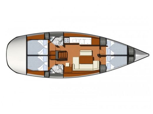 Sailboat  Sun Odyssey 44 i Boat layout