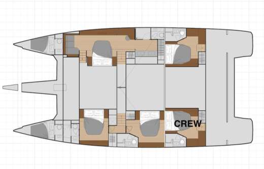 Catamaran Fountaine Pajot Alegria 67 Boot Grundriss