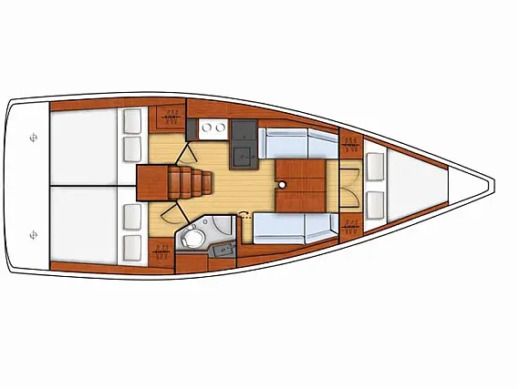 Sailboat Beneteau Oceanis 38.1 Boat layout