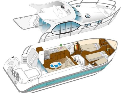 Houseboat Nicols Estivale Quattro B boat plan