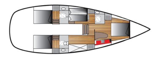 Sailboat Dufour Atoll50 Plan du bateau