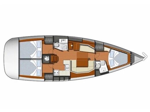 Sailboat  Sun Odyssey 42 i Σχέδιο κάτοψης σκάφους