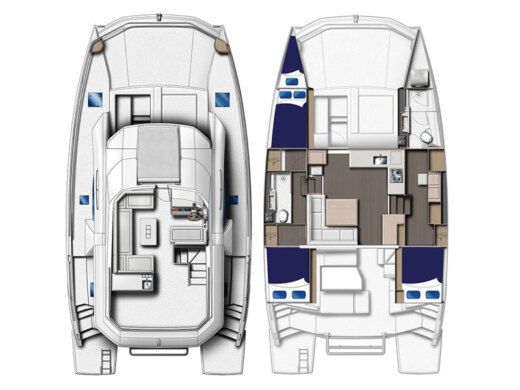 Sailboat  Moorings 433 PC Boot Grundriss